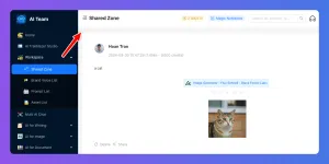 Software interface shows 'Shared Zone' highlighted, displaying a shared cat picture.