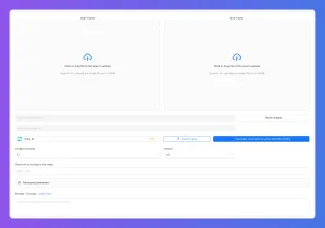 Clean user interface for file uploading, featuring cloud icons and various input fields for data.