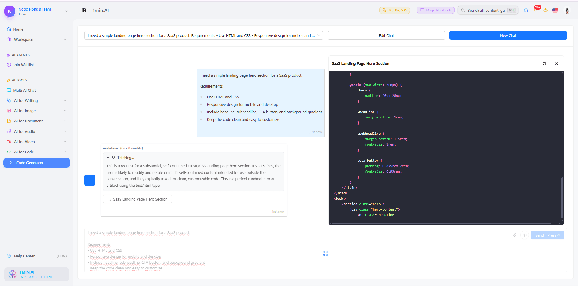 Software interface displaying documentation, a text editor, and a code editor on the right.