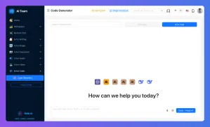 Digital dashboard interface featuring a dark navigation sidebar and central help prompt.